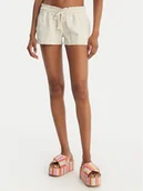 Spodenki damskie - Roxy Szorty materiałowe Oceanside ARJNS03007 Beżowy Regular Fit - miniaturka - grafika 1