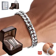 Bransolety męskie - SREBRNA Bransoletka Męska SREBRO pr. 925 Pancerka Gruba 8mm WŁOSKA + GRATIS - miniaturka - grafika 1