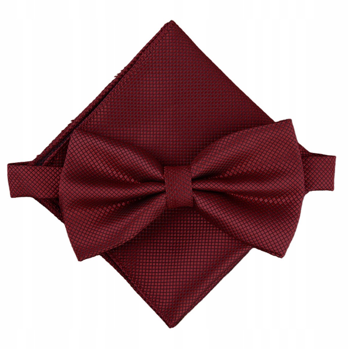 Zestaw mucha + poszetka - burgundowa