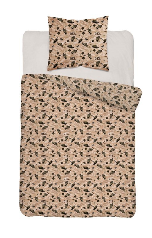 Pościel bawełniana dziecięca 160x200 xoxo 5872a czołgi