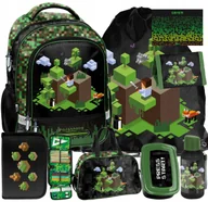 Plecaki szkolne i tornistry - 8w1 Plecak Minecraft Gra Szkolny Gaming Dla Chłopaków Do 1 Klasy Komplet - miniaturka - grafika 1