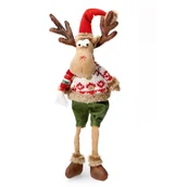 Ozdoby bożonarodzeniowe - Skrzat ŚWIĄTECZNY renifer siedzący 50cm HOMLA - miniaturka - grafika 1