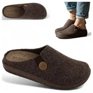Kapcie damskie - Kapcie Domowe Ciepłe Klapki Damskie Filcowe Wygodne Befado Brązowe 40 - miniaturka - grafika 1