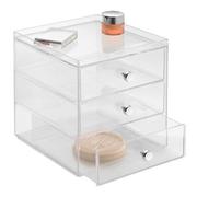 Koszyki łazienkowe - Przezroczysty organizer z 3 szufladami iDesign Drawers, wys. 18 cm - miniaturka - grafika 1