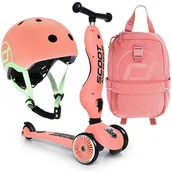 Hulajnogi - Scoot and Ride, Zestaw hulajnoga 2w1 + plecak + kask 1-5 Peach - miniaturka - grafika 1