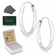 Biżuteria dla dzieci - KOLCZYKI SREBRNE KÓŁKA 2CM DLA DZIEWCZYNKI P. 925 NA CHRZEST KOMUNIĘ ROCZEK - miniaturka - grafika 1