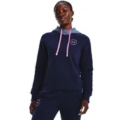 Bluzy damskie - Bluza damska Under Armour Rival Fleece CB Hoodie granatowa 1373031 410-S - miniaturka - grafika 1