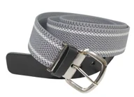 Paski - Pasek Gumowa Plecionka Polska Galanteria (PL) XXL Rozciągliwy SZARO-BIAŁY 40 mm Klamra Tradycyjna Uniwersalny Zakres Zapinania - miniaturka - grafika 1