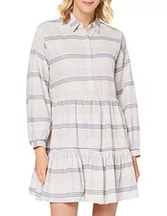 ONLY Onlmila L/S Short Dress WVN sukienka damska, szary (Pumice Stone Stripes: Dark Denim), 38 PL - Sukienki - miniaturka - grafika 1