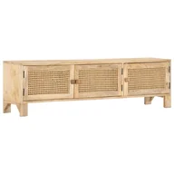 Szafki RTV - vidaXL Szafka pod TV 140x30x40 cm drewno mango i naturalna trzcina 287740 - miniaturka - grafika 1