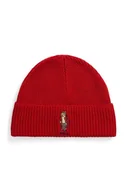 Czapki męskie - Polo Ralph Lauren czapka z domieszką wełny kolor czerwony z grubej dzianiny 449959381 - miniaturka - grafika 1