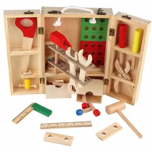 SKRZYNKA WALIZKA + ZESTAW NARZĘDZI DREWNIANYCH STATOR DLA DZIECI 43 EL. - Zabawy w naśladowanie dorosłych - miniaturka - grafika 1