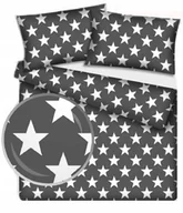 Pościel - pościel bawełna lux 220x240 + 2 poszewka B 351-1 duże gwiazdy na graficie - miniaturka - grafika 1