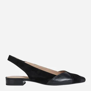 Baleriny damskie skórzane Geox D029BA021TU-C9999 37.5 24.4 cm Czarne (8054730596502). Baleriny damskie - Baleriny - miniaturka - grafika 1