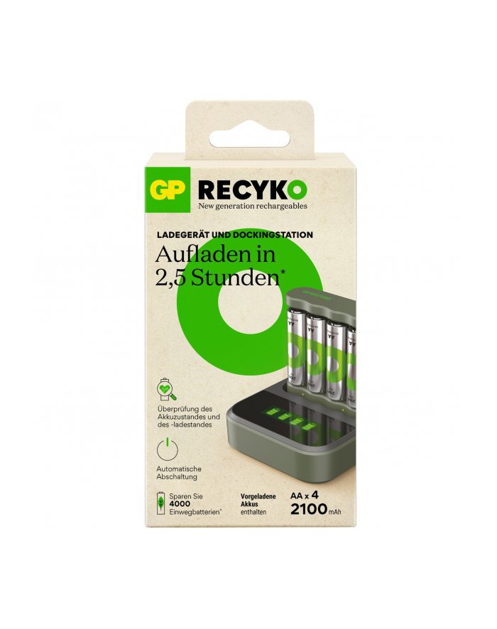 gp batteries GP ReCyko B441 4-fold LCD-Model Docking St. + 4x AA NiMh 2100mAh