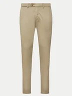 Spodnie męskie - Bugatti Spodnie materiałowe 4220 16224 Beżowy Slim Fit - miniaturka - grafika 1