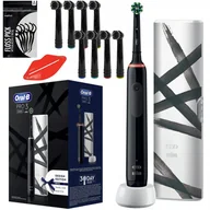 Końcówki do szczoteczek elektrycznych - Szczoteczka Oral-B Pro 3 3500 Black Design Edition + 2x końcówki zam. Precision w/a + wykałaczki spinel - miniaturka - grafika 1