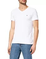 Koszulki męskie - Tommy Hilfiger Vneck T-shirt Męski, Biały - miniaturka - grafika 1