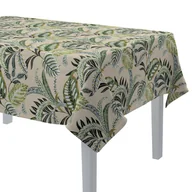Obrusy i serwetki - Dekoria Obrus prostokątny oliwkowo-zielone liście na lnianym tle 130 × 130 cm Nordic 420-142-96 - miniaturka - grafika 1