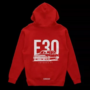 Bluza z kapturem BMW E30 Classic czerwona-L - Odzież do sportów motorowych - miniaturka - grafika 1