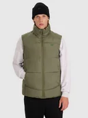 Kurtki męskie - 4F Bezrękawnik puchowy z wypełnieniem syntetycznym męski - khaki M - miniaturka - grafika 1