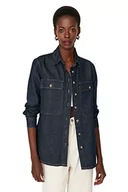 Koszule damskie - Trendyol Damska damska koszula dżinsowa oversize ze standardowym kołnierzem, granatowa, XS, granatowy, XS - miniaturka - grafika 1