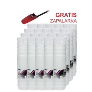 Zestaw 20 wkładów parafinowych - 6 dni biały + zapalarka GRATIS - Lampiony i znicze - miniaturka - grafika 1