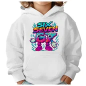 Bluzy dla dziewczynek - BLUZA DZIECIĘCA Z KAPTUREM 67 SIX SEVEN VIRAL 146-152 DLA DZIECKA PREZENT - miniaturka - grafika 1