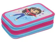 Piórniki - Gabby´s Dollhouse Potrójny piórnik z kolekcji Koci Domek Gabi (Niebieski) - miniaturka - grafika 1