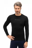 Koszulki sportowe męskie - Koszulka termoaktywna męska z długim rękawem Brubeck 3D PRO LS15950 czarny - miniaturka - grafika 1