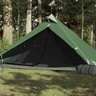 Namioty - vidaXL Namiot kempingowy, 1-os., zielony, 255x153x130 cm, tafta 185T - miniaturka - grafika 1