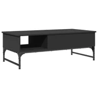 Ławy i stoliki kawowe - vidaXL Stolik kawowy czarny 100x50x35 cm materiał drewnopochodny i metal - miniaturka - grafika 1