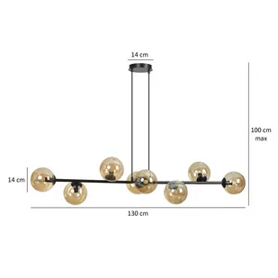 Emibig ROSSI 8 BL MIODOWY 876/8 lampa wisząca 8x40W/E14 IP20 876/8 - Lampy sufitowe - miniaturka - grafika 5