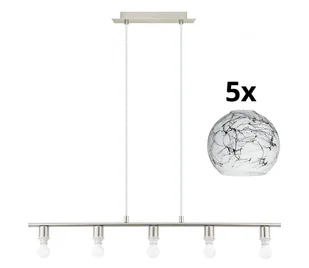 Eglo - LED Żyrandol na lince MY CHOICE 5xE14/4W/230V chrom/biały/czarny - Lampy sufitowe - miniaturka - grafika 1
