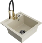 Zlewozmywaki z baterią - Mexen Vito zlewozmywak granitowy 1-komorowy z baterią kuchenną Aster, beżowy - 6503-69-73450-57-B - miniaturka - grafika 1