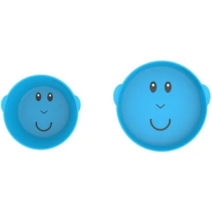 Matchstick Monkey Monkey Plate & Bowl komplet naczyń Blue(dla dzieci) - Miseczki i talerzyki dla dzieci - miniaturka - grafika 1