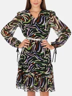 Sukienki - Kolorowa sukienka midi z paskiem L'AF Eda - miniaturka - grafika 1