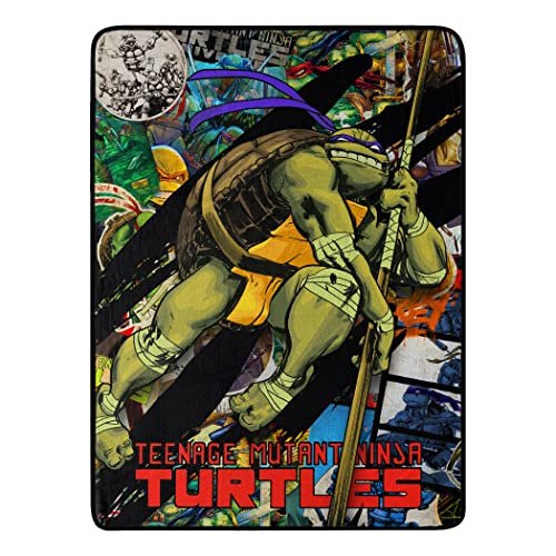 Northwest Teenage Mutant Ninja Turtles Micro Raschel Narzuta Koc, 117 cm x 152 cm, Dziarski Donnie