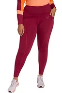 Legginsy - Ulla Popken Damskie legginsy sportowe, proste spodnie treningowe, czerwone wino, 46/48, czerwony (Weinrot), 46-48 - miniaturka - grafika 1