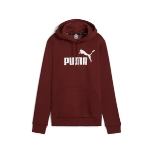 Damska bluza z kapturem i logo Essentials FL PUMA Intense Red - Bluzy sportowe damskie - miniaturka - grafika 1