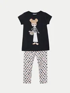 Legginsy - Mayoral Komplet t-shirt i legginsy 3713 Czarny Regular Fit - miniaturka - grafika 1