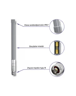 qoltec Antena LoRa | 3dBi | Zewnętrzna - Anteny Wi Fi - miniaturka - grafika 1