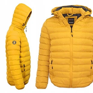 Kurtka męska z kapturem zimowa miejska pikowana - Kurtki męskie - miniaturka - grafika 1