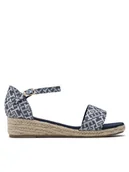 Buty dla dziewczynek - Tommy Hilfiger Espadryle Rope Wedge Sandal Denim T3A7-32776-0048 S Błękitny - miniaturka - grafika 1