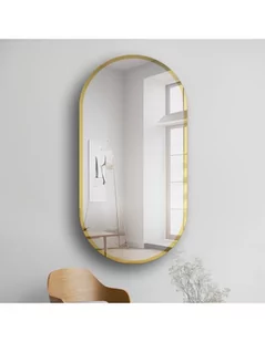 Owalne lustro w ramie złoty połysk - BONITA, Wymiar: 50x100 - Lustra - miniaturka - grafika 1