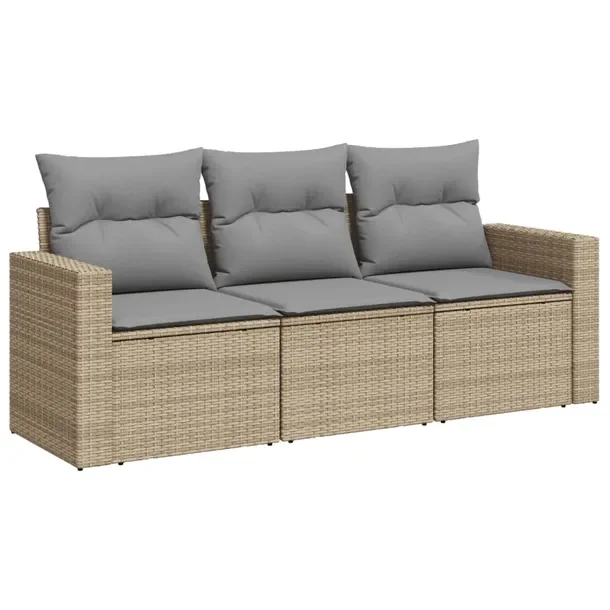 Zestaw mebli ogrodowych modułowych beżowy rattan PE 65,5 x 62 x 69 cm