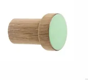 Wieszaki i stojaki - Wieszak ścienny Simple Drewniany Emaliowany Miętowy - Olej Biały - miniaturka - grafika 1