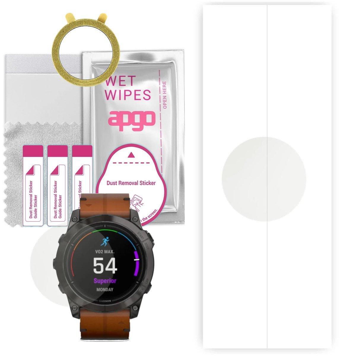 1x Folia hydrożelowa MATOWA do Garmin epix (Gen 2) Sapphire Edition 47 mm - apgo Smartwatch Hydrogel MATTE Protection Ochrona na ekran smartwatcha