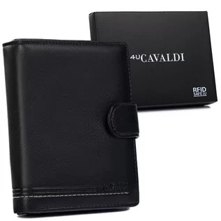 Portfele - Klasyczny portfel męski z eleganckimi przeszyciami — Cavaldi - grafika 1