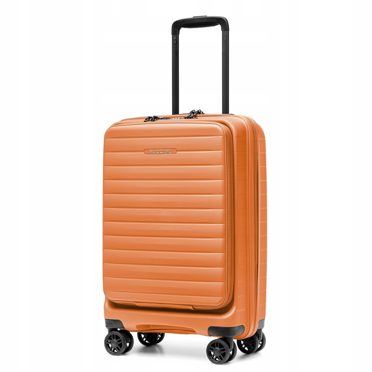 PUCCINI Walizka Kabinowa Podróżna z Kieszenią PP Pomarańczowa PP028C-9